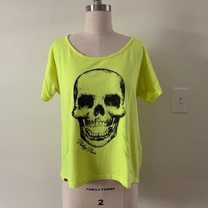 Philipp Plein skull t-Shirt neon yellow size S